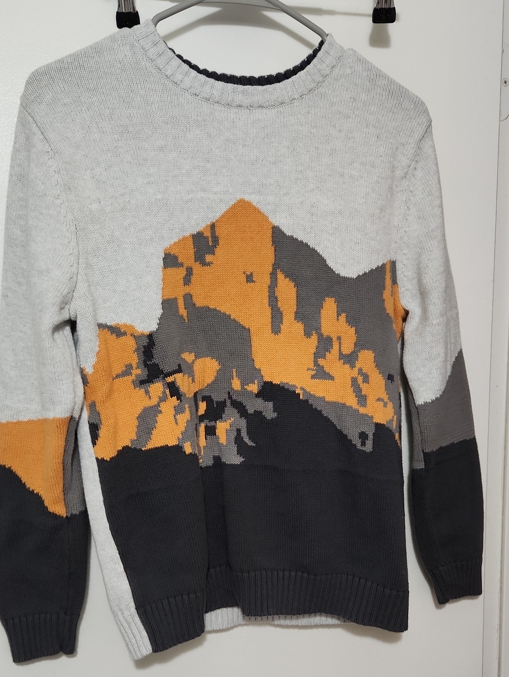 Cat & Jack Light Gray Sweater with Black Trim Sz XL 14 100% Cotton